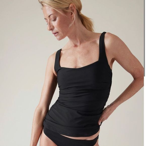 Athleta Other - Athleta square neck bra cup tankini black 36B/C